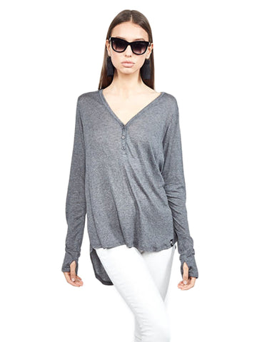 Michael Lauren Laurence Mock Neck Cut Out Top in Cardinal