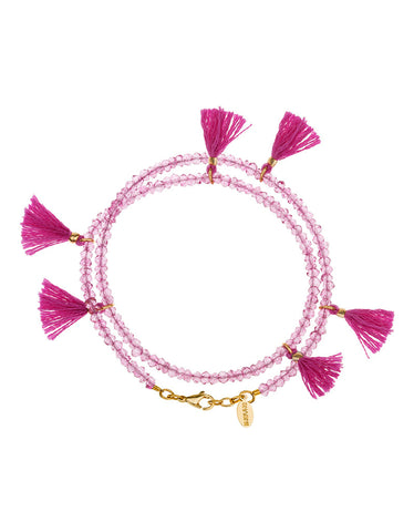 Shashi Ombre 3 Row Bracelet in Wine/Cobalt