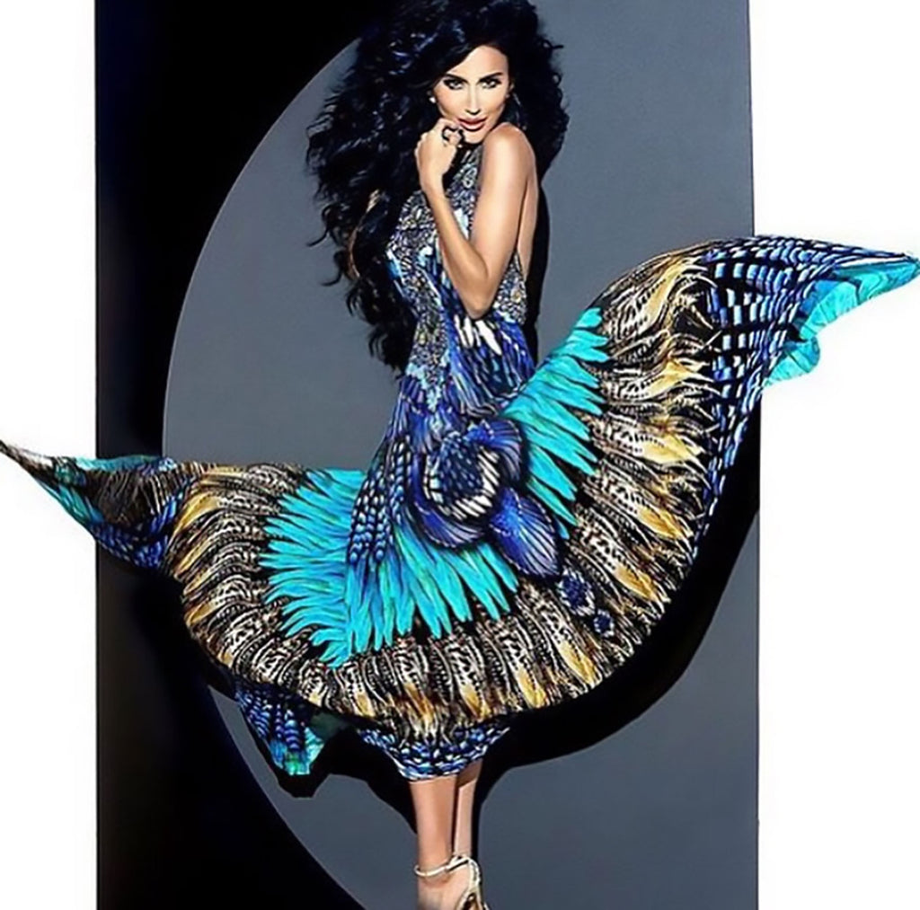 Shahida Parides Blue Jay 3-Way Style Dress in Blue - SWANK - Dresses - 9