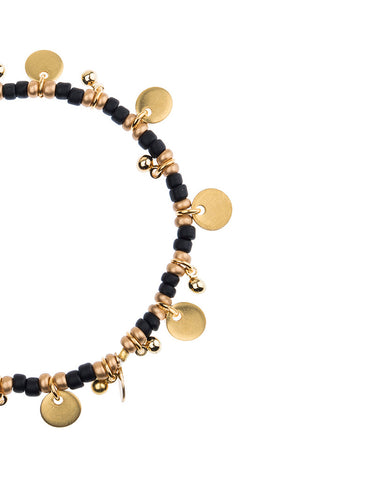 Shashi Lilu Ball Disc Stretch Bracelet in Black