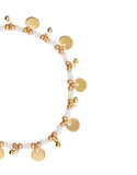 Shashi Lilu Ball Disc Stretch Bracelet in Bone
