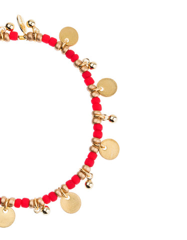 Shashi Lilu Ball Disc Bracelet in Red