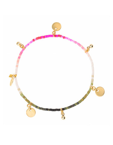 Shashi Ombre Lilu Bracelet in Pink/Olive