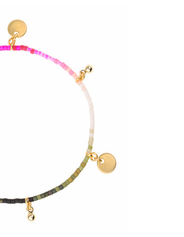 Shashi Ombre Lilu Bracelet in Pink/Olive