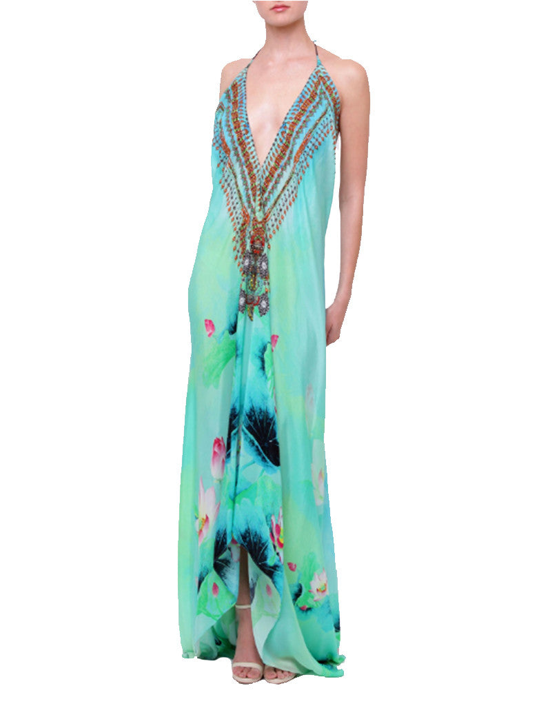 Shahida Parides Lotus 3-Way Style Dress in Aqua - SWANK - Dresses - 1
