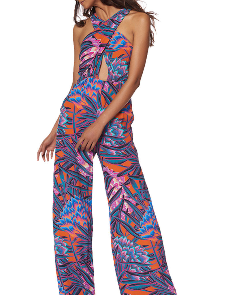 Mara Hoffman Herbarium Cross Front Jumpsuit in Persimmon - SWANK - Jumpsuits - 2