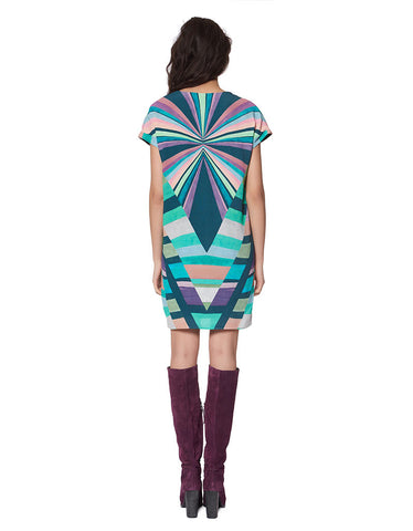 Mara Hoffman Prism Tunic Crepe Dress in Teal