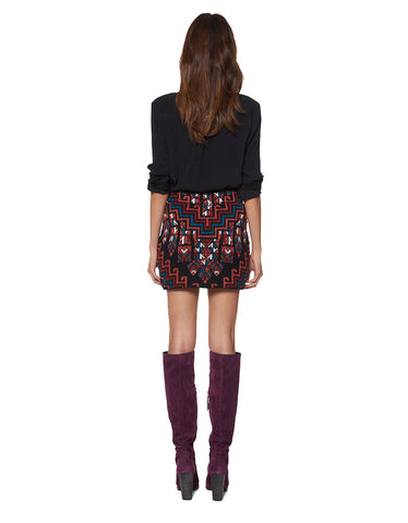 Mara Hoffman Knit Mini Skirt in Burgundy
