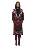 Mara Hoffman Knit Sweater Coat in Burgundy - SWANK - Outerwear - 1