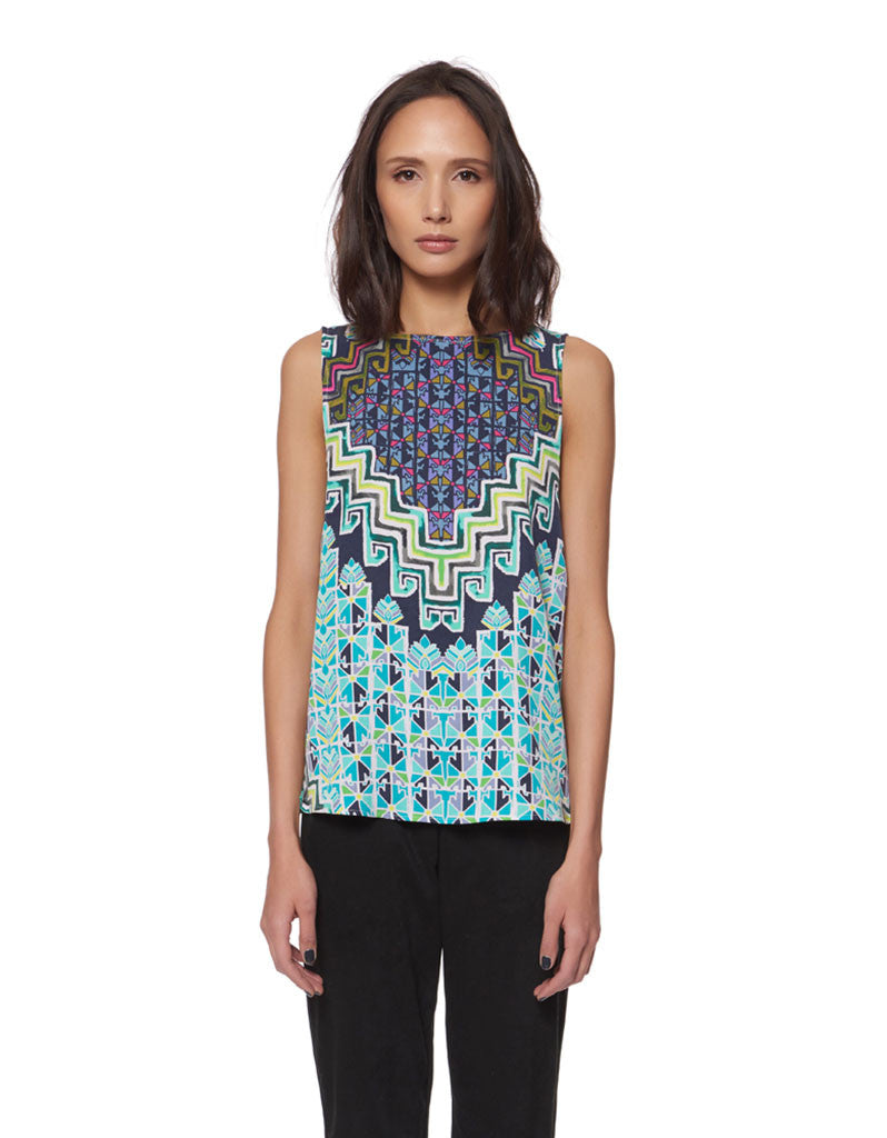 Mara Hoffman Tencel Tank Top in Turquoise - SWANK - Tops - 2