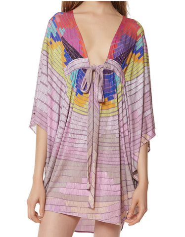 Mara Hoffman Radial Modal Poncho Dress in Lavender Gray