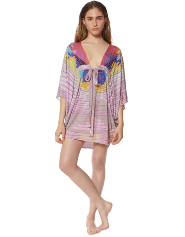 Mara Hoffman Radial Modal Poncho Dress in Lavender Gray