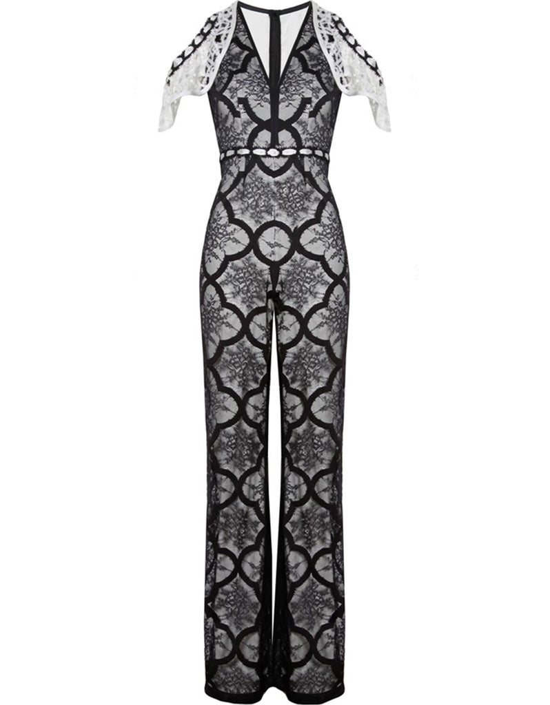 Alexis Marella Jumpsuit in Black/White - SWANK - Jumpsuits - 1