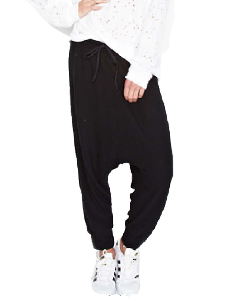 Michael Lauren Matteo Drop Crotch Pant in Jet Black - SWANK - Pants - 2