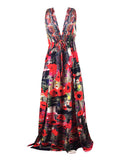Parides V-Neck Embellished Dress in Melange Poppy - SWANK - Dresses - 1