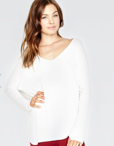 Michael Lauren Ox Open Shoulder Top in White