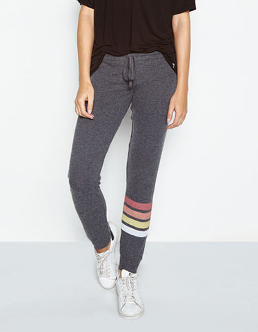 Michael Lauren Quinto Ribbed Knit Legging in Caviar