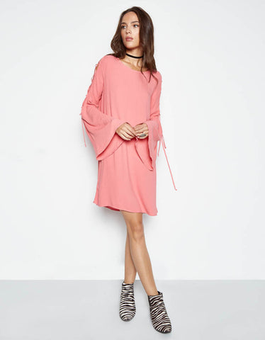 Michael Lauren Gillis Open Shoulder Bell Dress in Tidepool