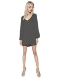 Michael Lauren Jeb L/S V Neck Dress in Caviar - SWANK - Dresses - 1