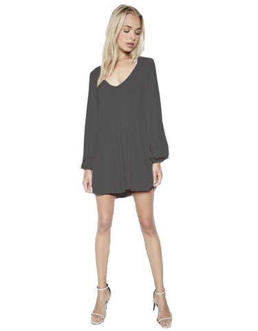 Michael Lauren Jeb L/S V Neck Dress in Caviar