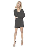 Michael Lauren Jeb L/S V Neck Dress in Caviar - SWANK - Dresses - 2