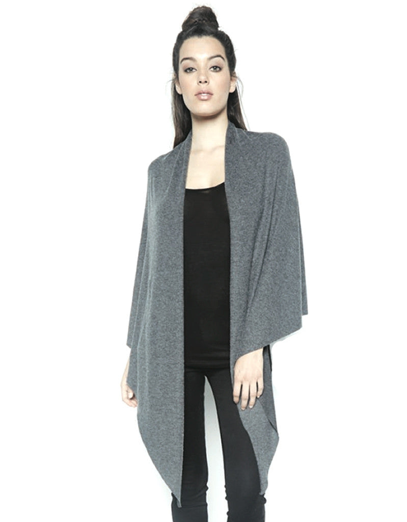 Michael Lauren Sherwood Wrap in Black Charcoal - SWANK - Tops - 2