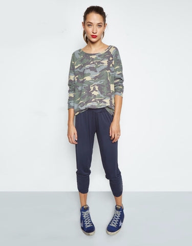 Michael Lauren Kenny Soft Pullover in Vintage Camo