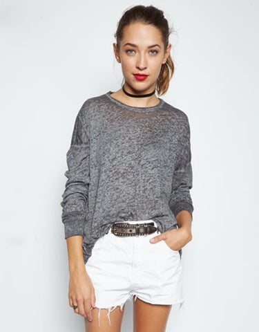Michael Lauren Carson Lace Up Hoodie in Charcoal Black