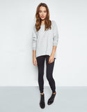 Michael Lauren Zuma Pullover w/Lace Up Back in Heather Grey