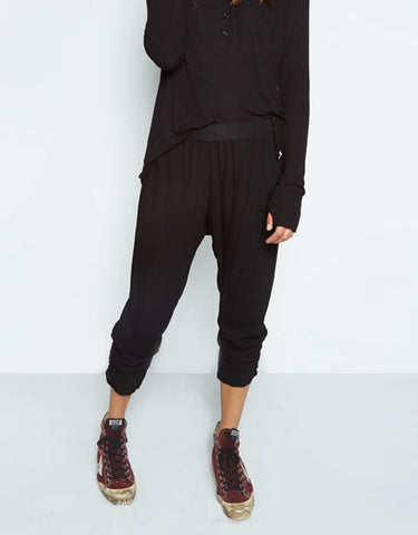 Michael Lauren Quinto Ribbed Knit Legging in Caviar