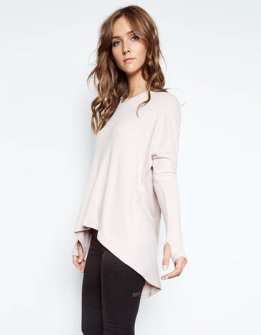 Michael Lauren Zuma Pullover w/Lace Up Back in Heather Grey