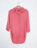 Michael Lauren Westbrook 3/4 Button Up Shirt in Primrose