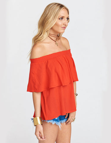 Show Me Your Mumu Bungalow Top in Red Hot Chili Pepper Cloud