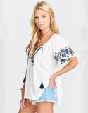 Show Me Your Mumu Hayden Tunic in Navy Embroidery