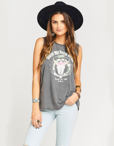 Michael Lauren Cort Racerback Tank in White and Coal