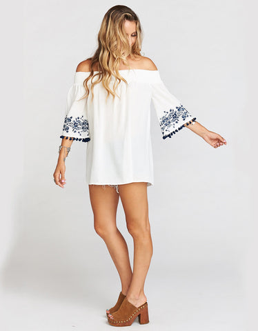 Show Me Your Mumu Presley Tunic in Navy Embroidery