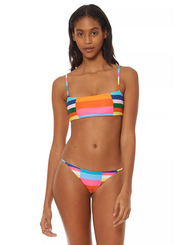 Mara Hoffman Samba Wraparound Bikini Top in Black Blue