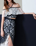 Alexis Marcia Crop Top in Black/White - SWANK - Tops - 1