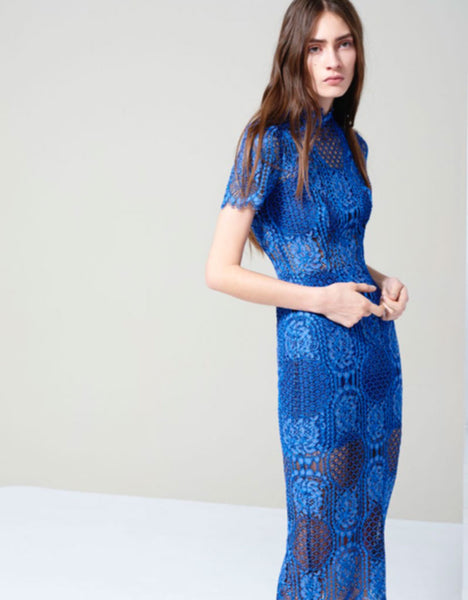 alexis blue lace dress Alexis Delila Lace Sheath Dress evaChic