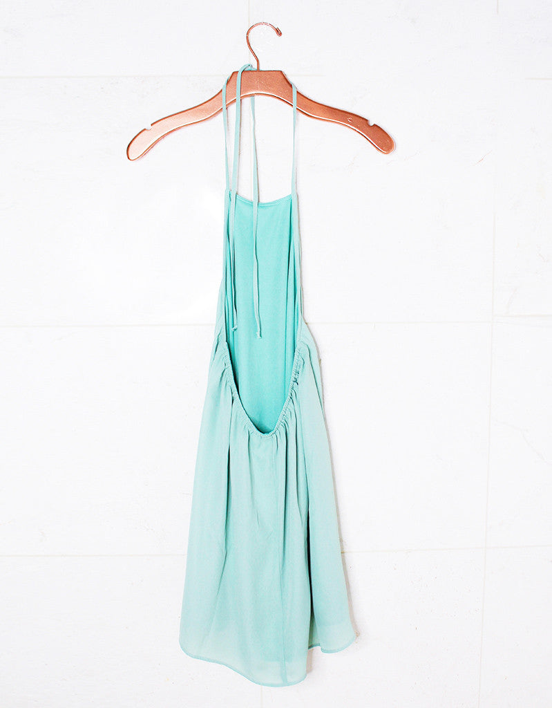 Show Me Your Mumu Katy Halter Dress in Sea Mist Crisp - SWANK - Dresses - 3