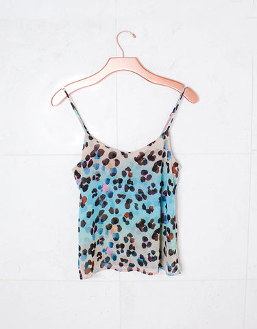 Mara Hoffman Floral Button Tank in Blue Multi