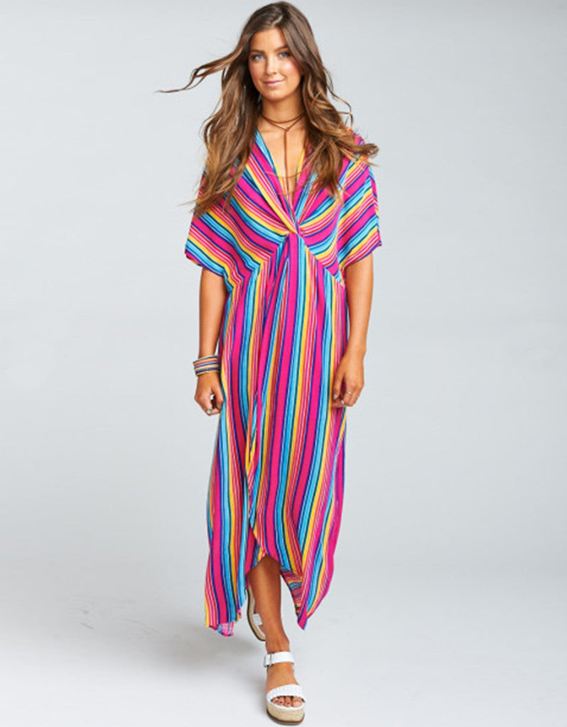 Show Me Your Mumu Get Twisted Maxi in Stripe Up Your Life