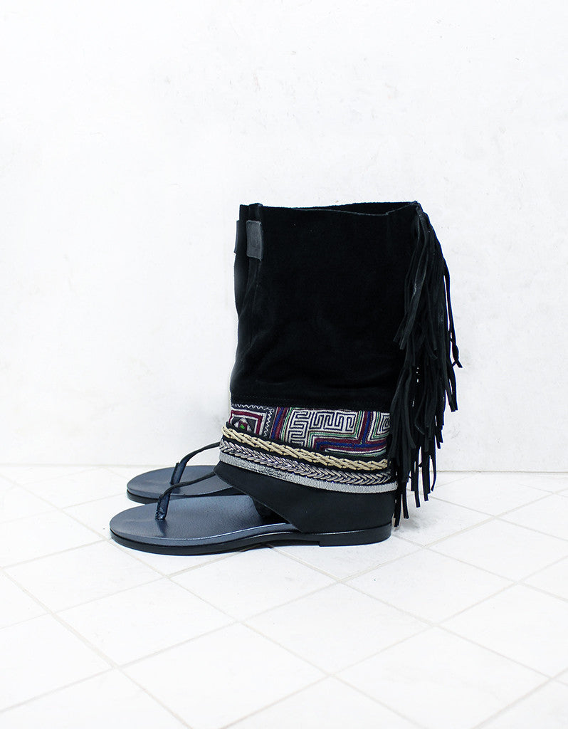 Custom Made Boho Native Soul Sandals in Black