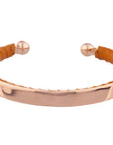 Shashi Nicky Cuff in Rose Gold/Cognac