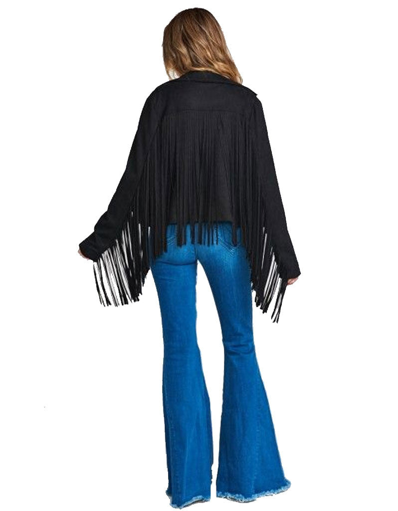 Show Me Your Mumu Ojai Fringe Jacket in Black Faux Suede - SWANK - Jackets - 2