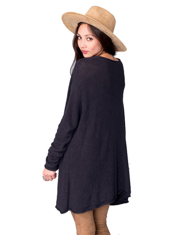 Show Me Your Mumu Overtop Sweater in Deep Charcoal