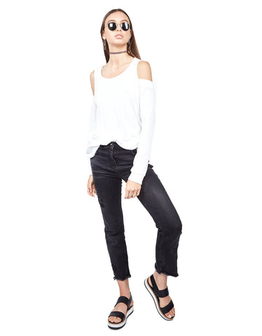 Michael Lauren Ox Open Shoulder Top in White