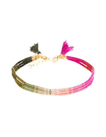 Shashi Ombre Lilu Bracelet in Pink/Olive