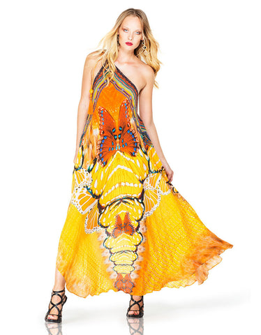 Shahida Parides Navajo High Low Dress in Yellow