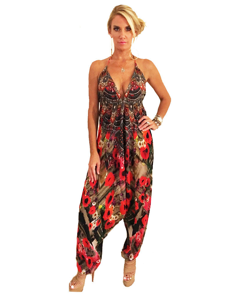 Parides Harem Jumpsuit in Melange Poppy - SWANK - Dresses - 1